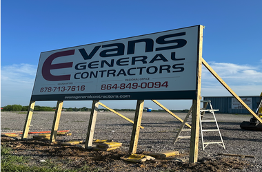 service-1 construction sign in ground