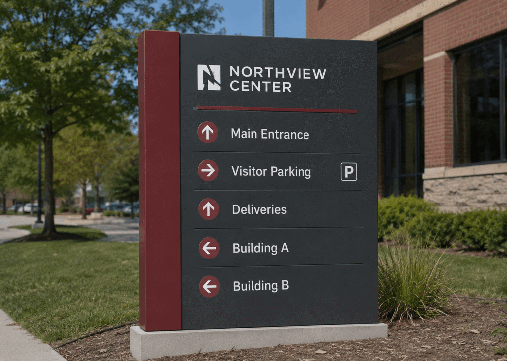 outdoor way finder signage